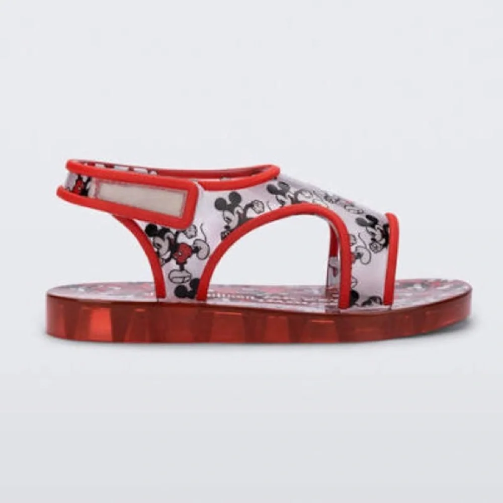 NEW!! Kids Mini Melissa Aqua + Mickey Mouse Sandals Red Size 9 Toddler